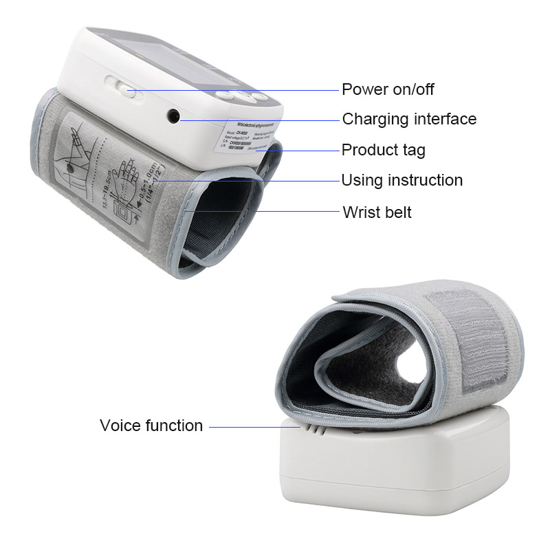 USB Rechargeable Voice Wrist Blood Pressure Monitor